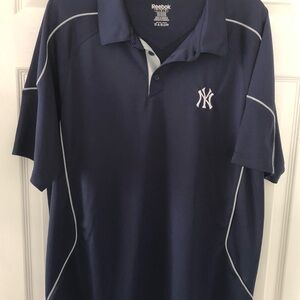 NY Yankees Reebok Dark Blue Men's Polo Size Large